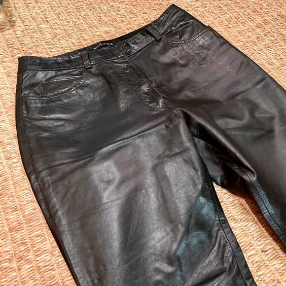 Genuine black leather pants for women - Picture 3 of 7